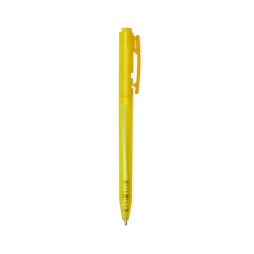 Caneta Com Logo Plástica na cor amarelo
