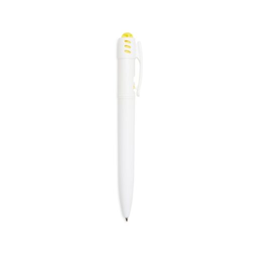 Caneta Personalizada Plástica - Branco/Amarelo SPX-1089C-BCO/AMA
