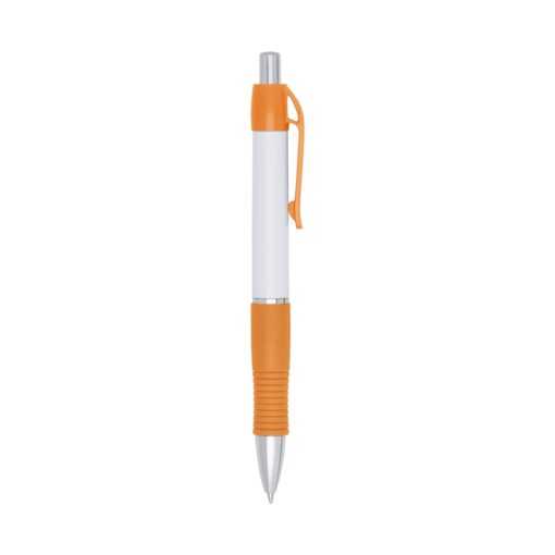 Caneta Personalizada Plástica - Branco/Laranja SPX-03011C-BCO/LAR