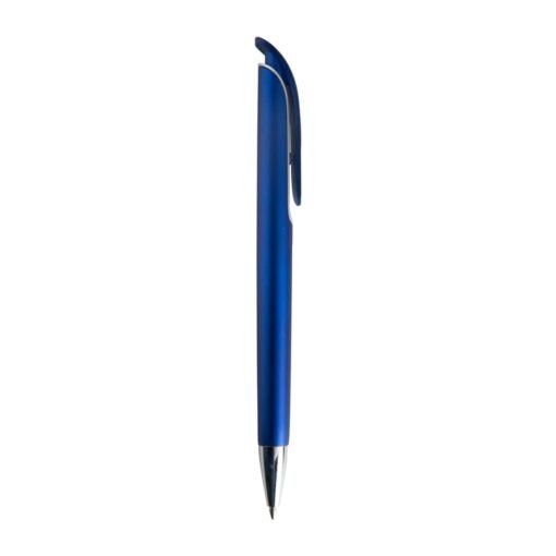 Caneta Promocional Plástica - azul com detalhes em prata