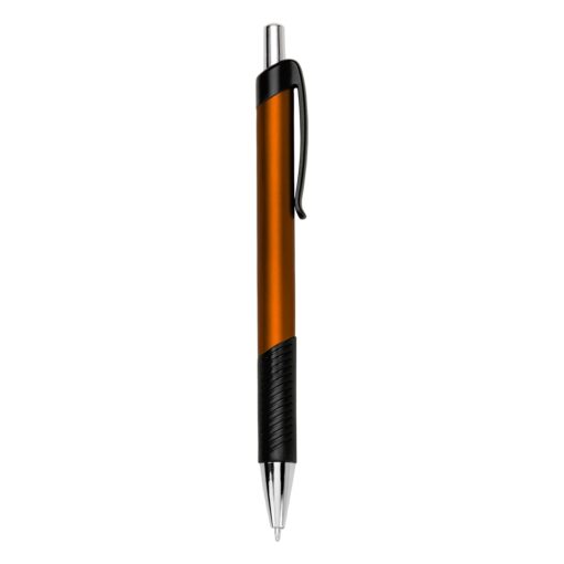 Caneta Personalizada Plástica - Laranja/Preto
