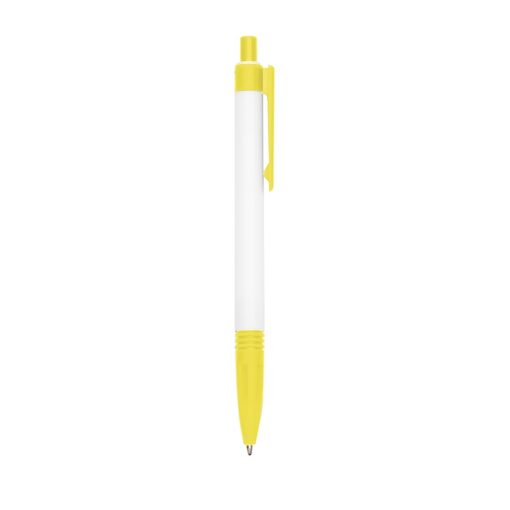 Caneta Personalizada Plástica - Amarelo/Branco SPX-01095L-BCO/AMA