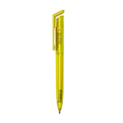 Caneta Personalizada Para Empresas Plástica Translucida na cor amarelo
