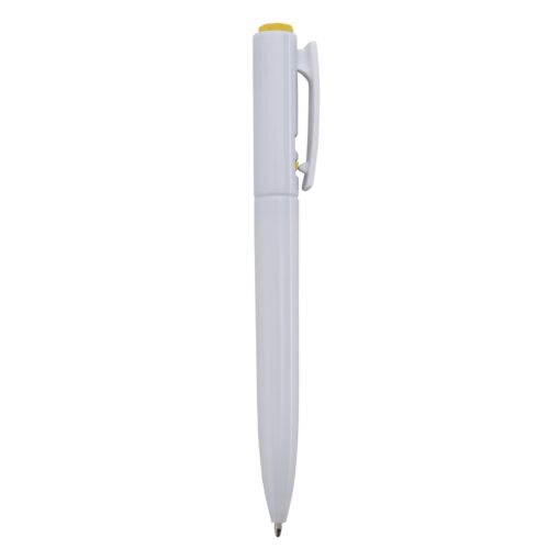 Caneta Personalizada Plástica - Branco/Amarelo SPX-01091C-BCO/AMA