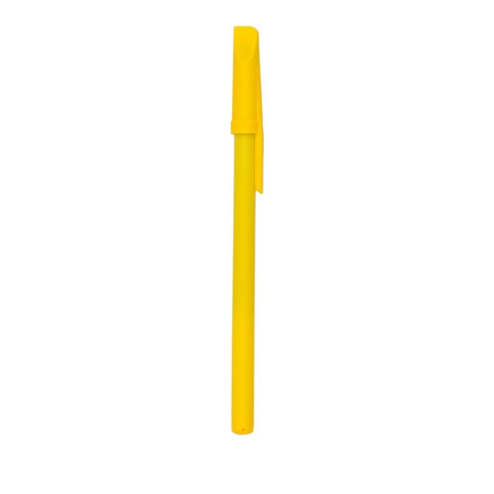 CANETA PLÁSTICA ESFERO C/ TAMPA SPX-13629B NA COR AMARELO