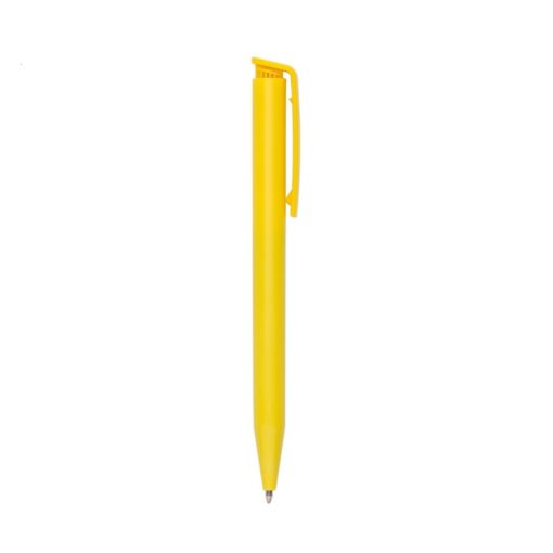 Caneta Para Brindes Plástica Leitosa na cor amarelo