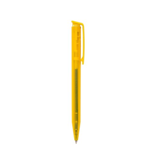 Caneta Promocional Plástica na cor amarelo