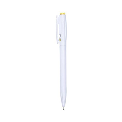 Caneta Personalizada Plástica - Branco/Amarelo SPX-06161C-BCO/AMA