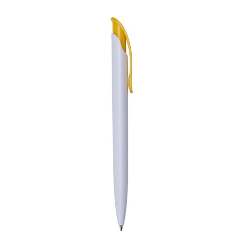 Caneta Personalizada Plástica - Amarelo/Branco SPX-18521-BCO/AMA