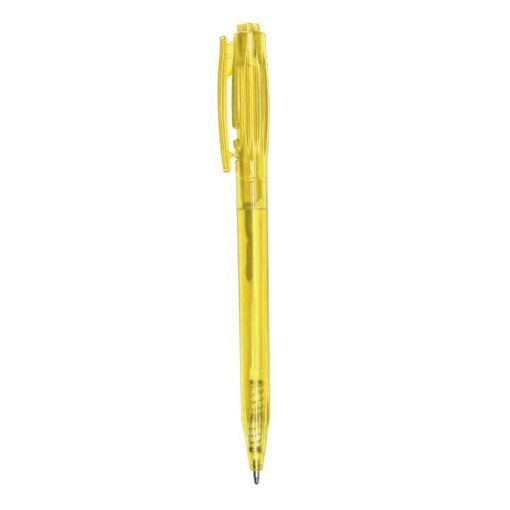 CANETA PLÁSTICA TRANSLUCIDA SPX-06161T-AMA NA COR AMARELO