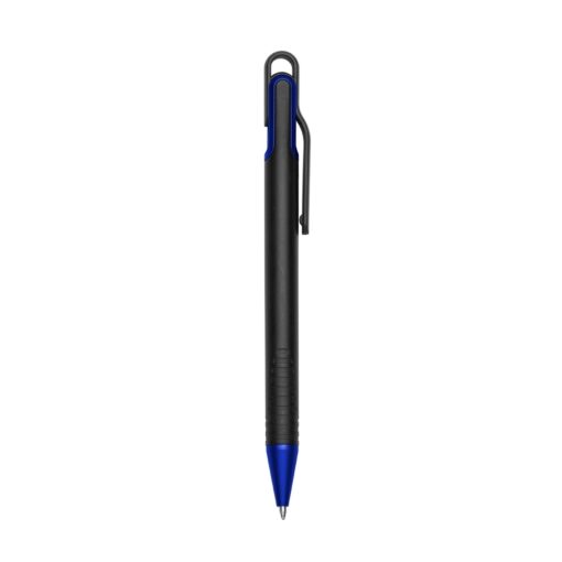Caneta Personalizada Plástica - preto com detalhes em azul