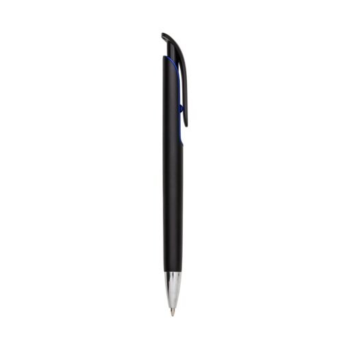 Caneta Personalizada Para Empresas Plástica - azul com detalhes em preto