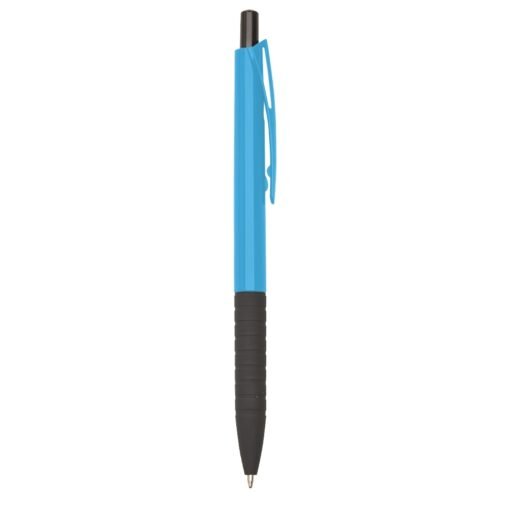 Caneta Promocional Plástica - azul com detalhes em preto