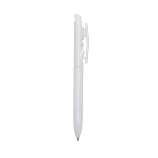 Caneta Para Brindes Plástica Leitosa na cor branco
