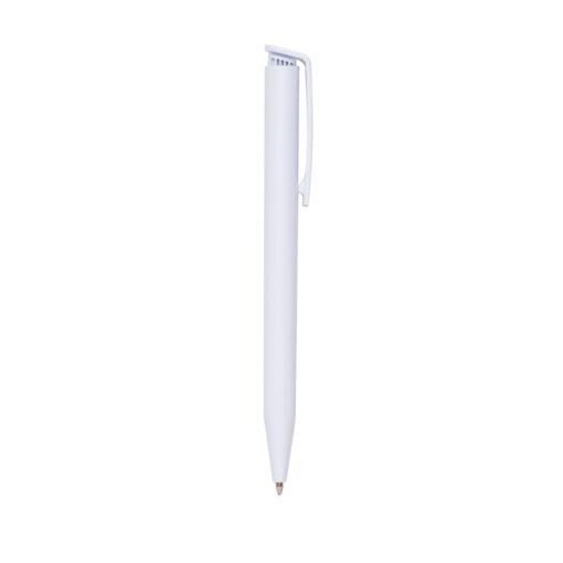 Caneta Promocional Plástica Leitosa na cor branco