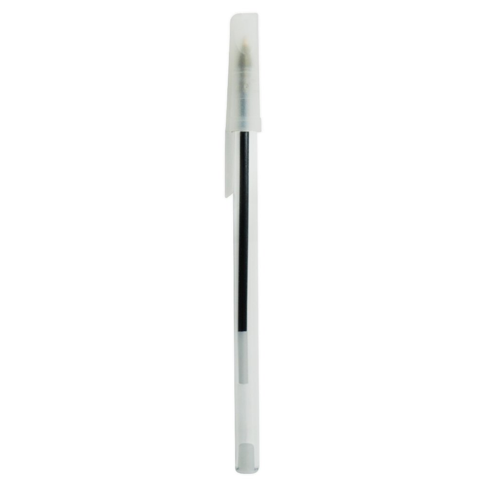 CANETA PLÁSTICA TRANSLUCIDA C/ TAMPA  SPX-13629T NA COR BRANCO