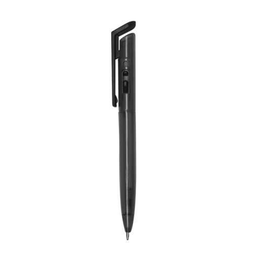 Caneta Personalizada Plástica Translucida na cor preto