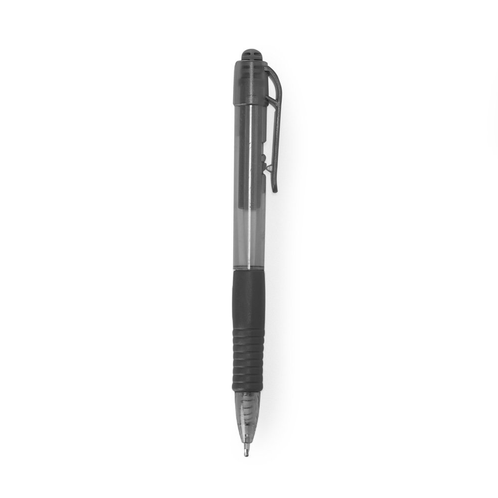 CANETA PLASTICA TRANSLUCIDA SPX-14679T NA COR PRETO