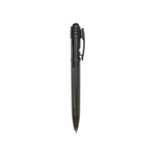 Caneta Personalizada Plastica Translucida na cor preto