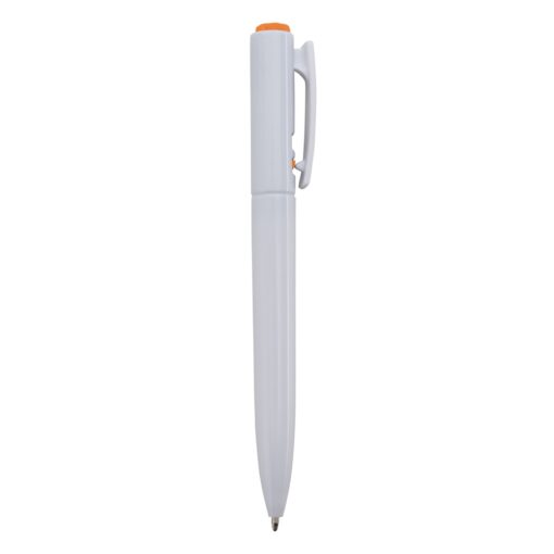 Caneta Personalizada Plástica - Branco/Laranja SPX-01091C-BCO/LAR