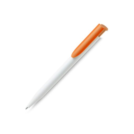 Caneta Personalizada Plástica - Branco/Laranja SPX-15018B-BCO/LAR