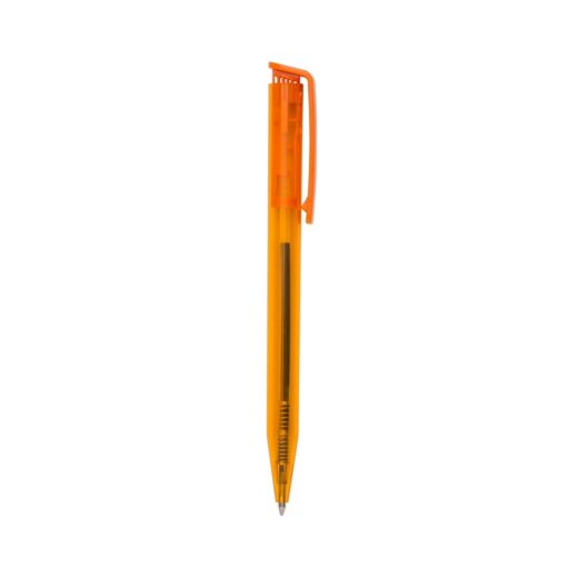 Caneta Personalizada Plástica na cor laranja
