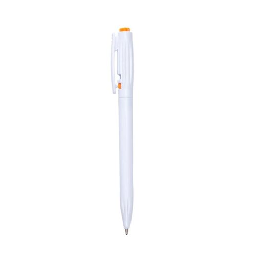 Caneta Personalizada Plástica - Branco/Laranja SPX-06161C-BCO/LAR