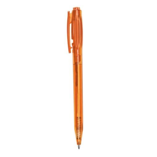 CANETA PLÁSTICA TRANSLUCIDA SPX-06161T-LAR NA COR LARANJA
