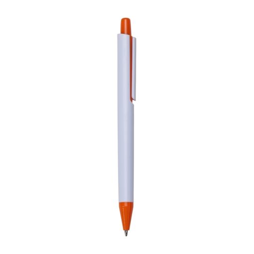 Caneta Personalizada Plástica - Laranja/Branco SPX-18522-BCO/LAR