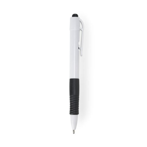 CANETA PLASTICA LEITOSA SPX-14679L-BCO/PRE NA COR BRANCO