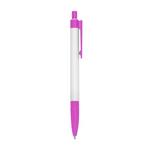 Caneta Personalizada Plástica - Rosa/Branco SPX-01095L-BCO/ROS