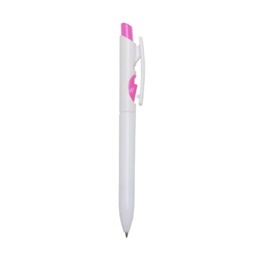 Caneta Personalizada Plástica - Branco/Rosa SPX-01097L-BCO/ROS
