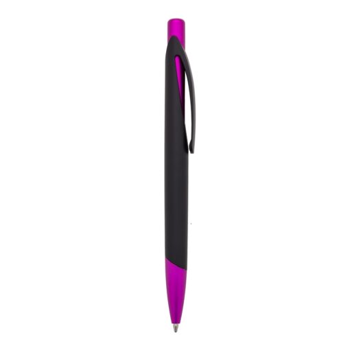 Caneta Personalizada Plástica - Prata/Rosa SPX-13513-PRE/ROS