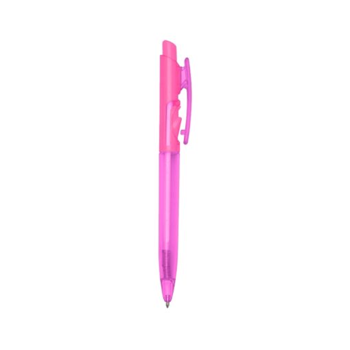 Caneta Promocional Plástica na cor rosa