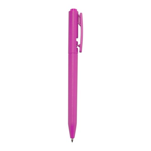 Caneta Com Logo Plastica na cor rosa
