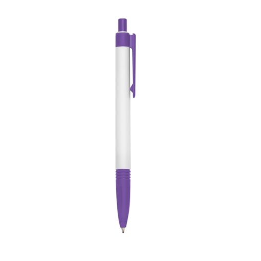 Caneta Personalizada Plástica - Roxo/Branco SPX-01095L-BCO/ROX