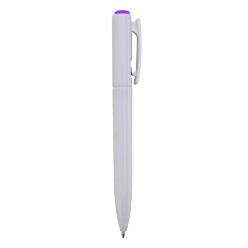 Caneta Personalizada Plástica - Branco/Roxo SPX-01091C-BCO/ROX