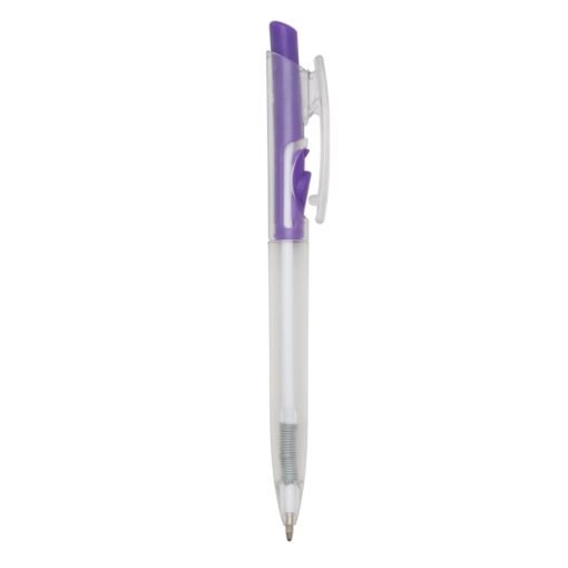 CANETA PLÁSTICA TRANSLUCIDA SPX-01097A-TRA/ROX NA COR ROXO