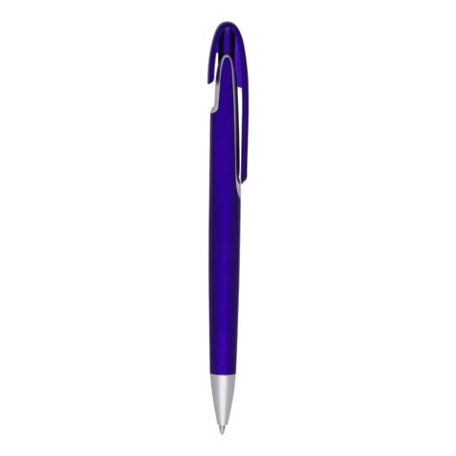 Caneta Personalizada Plástica - roxo com detalhes em prata