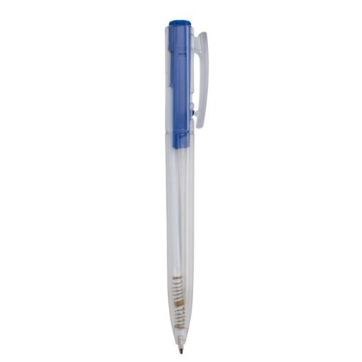 Caneta Personalizada Plástica - Azul/Transparente