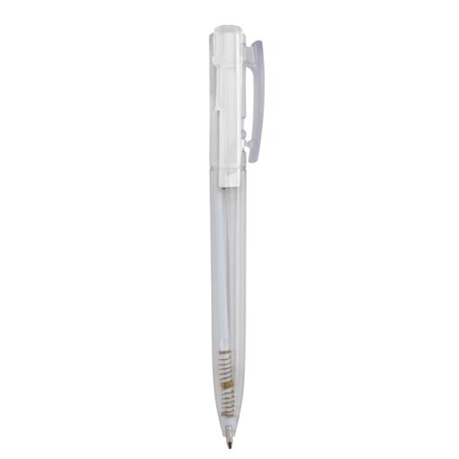 Caneta Personalizada Plástica - Branco/Transparente