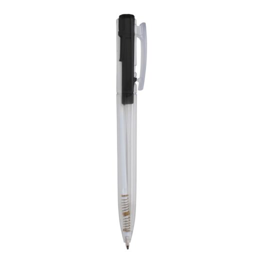 Caneta Personalizada Plástica - Preto/Transparente