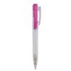 Caneta Personalizada Plástica - Rosa/Transparente