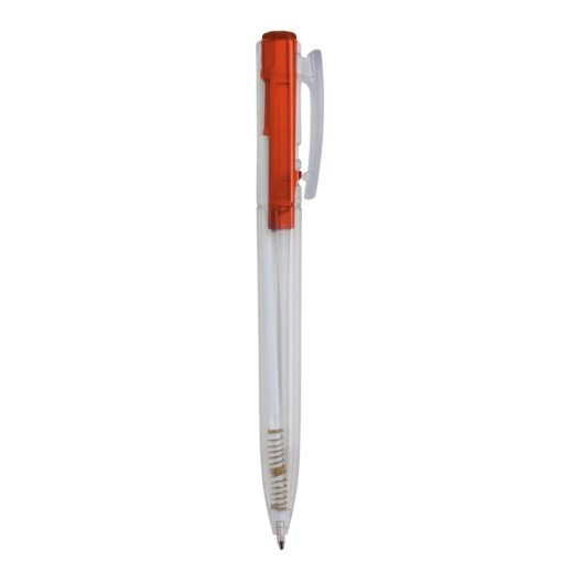 Caneta Personalizada Plástica - Vermelho/Transparente