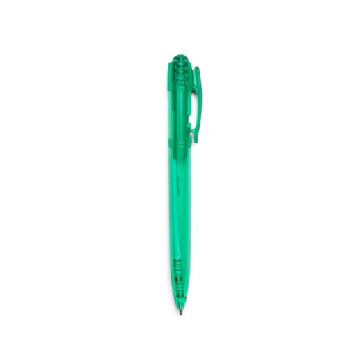 Caneta Com Logo Plastica Translucida na cor verde