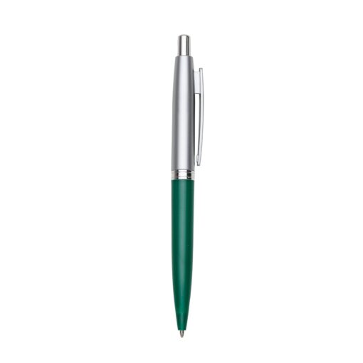 Caneta Com Logo Plástica - verde com detalhes em prata