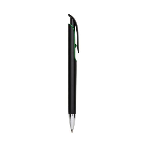 Caneta Personalizada Plástica - preto com detalhes em verde