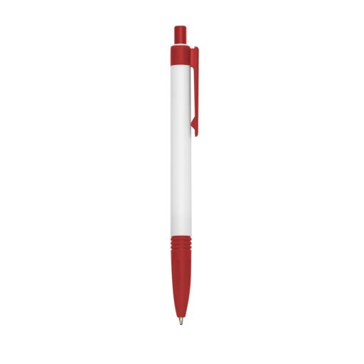 Caneta Personalizada Plástica - Vermelho/Branco SPX-01095L-BCO/VM