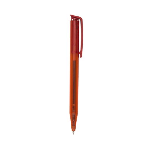 Caneta Com Logo Plástica na cor vermelho