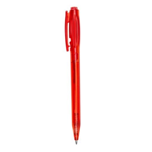 CANETA PLÁSTICA TRANSLUCIDA SPX-06161T-VM NA COR VERMELHO
